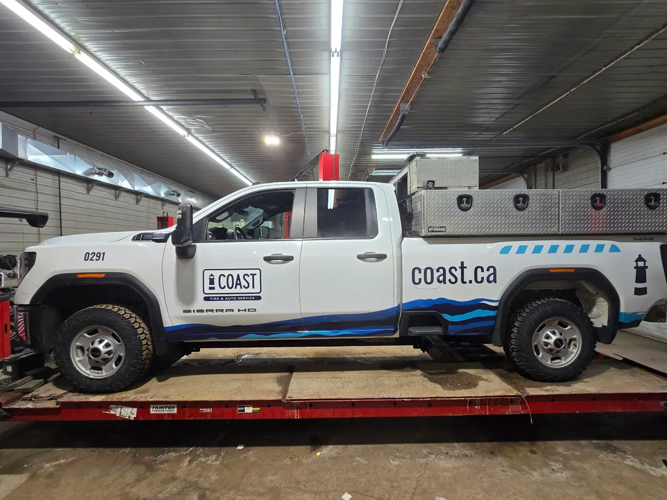 COAST utility service truck branded for a Nova Scotia fleet rollout