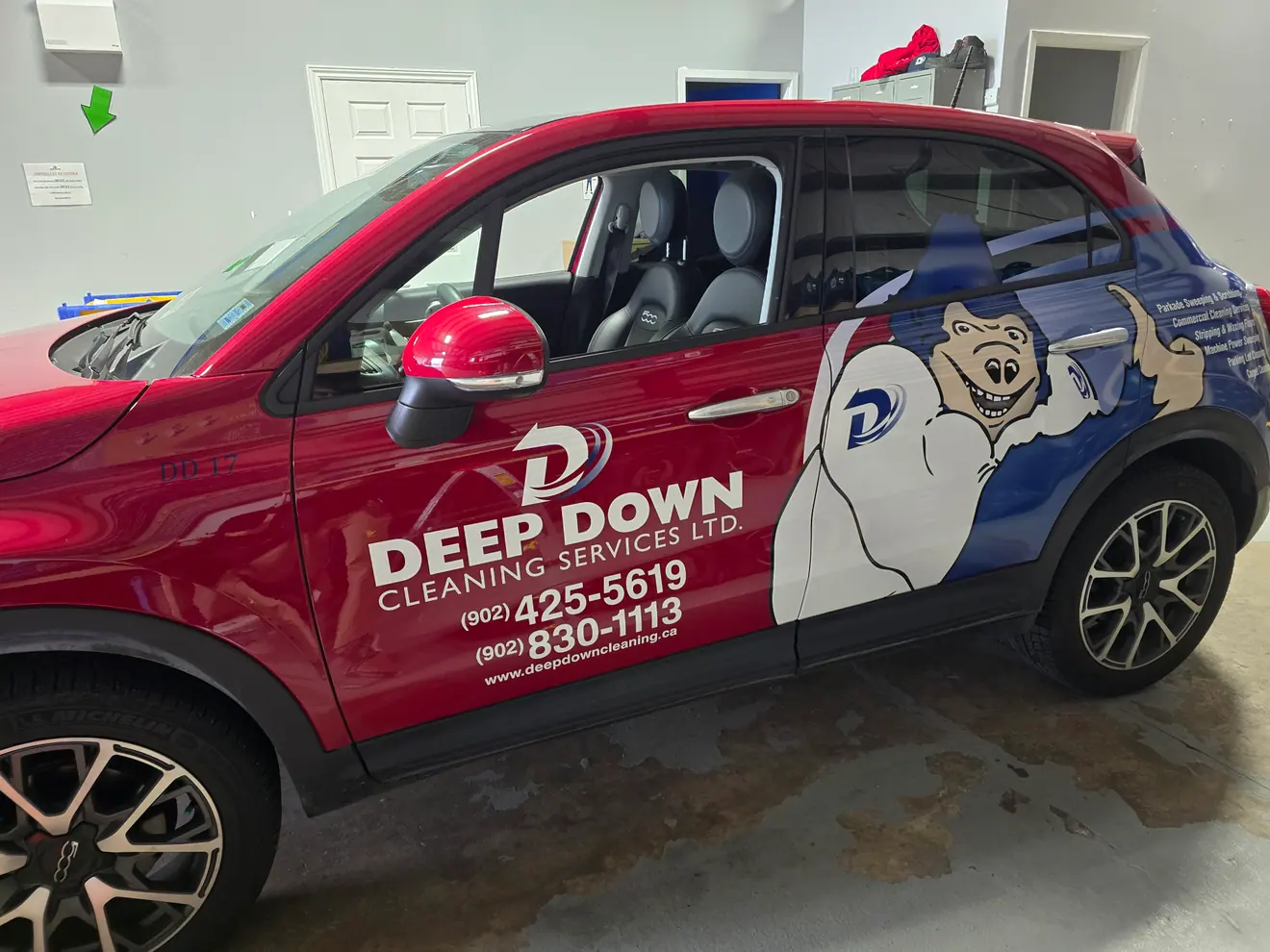 Deep Down Cleaning Services full wrap on a Fiat 500X