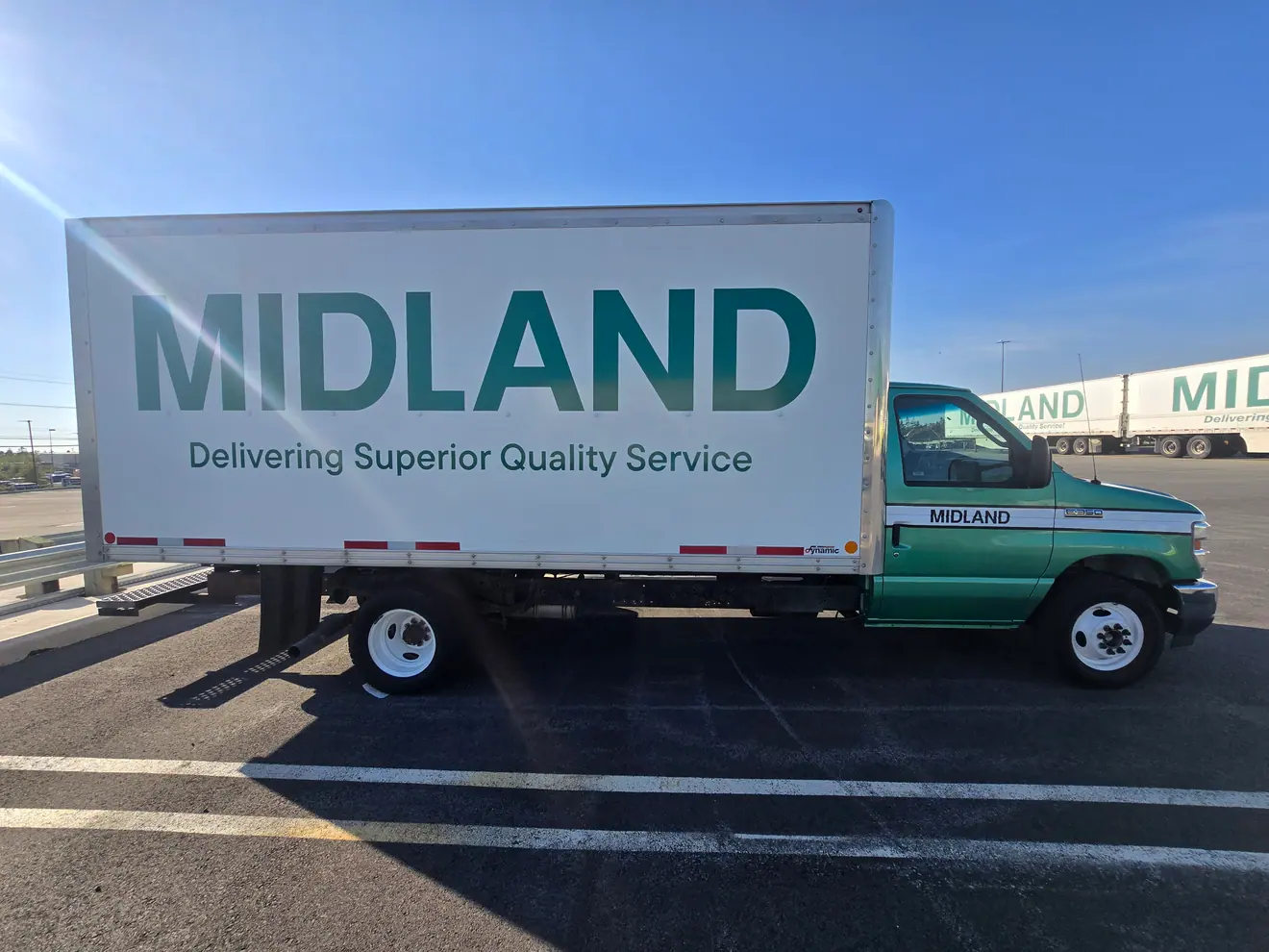 Midland Transport box truck graphics and lettering