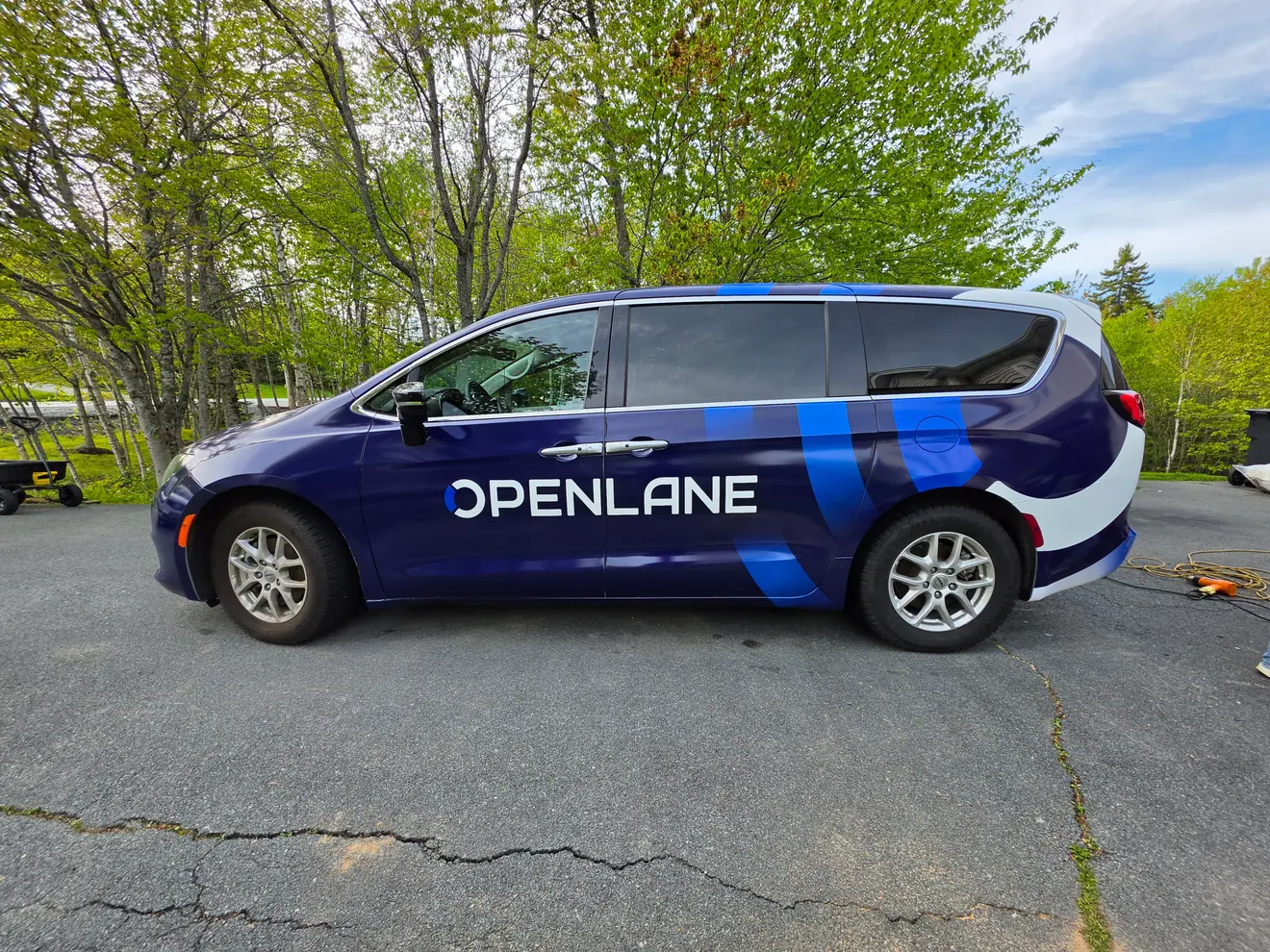 OpenLane partial wrap on a Chrysler Pacifica minivan
