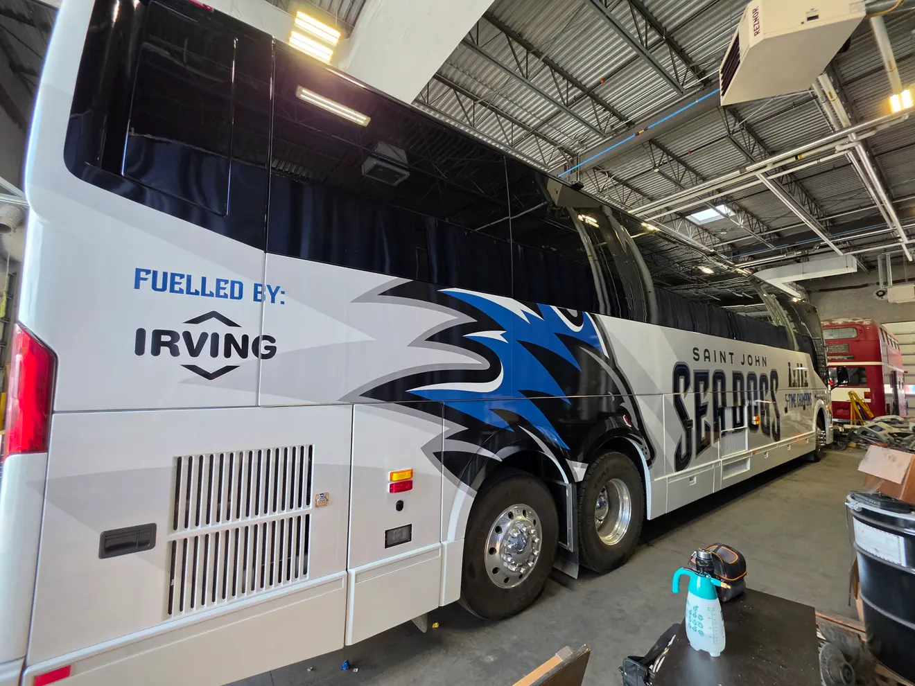 Saint John Sea Dogs team coach wrapped for Coach Atlantic Maritime Bus