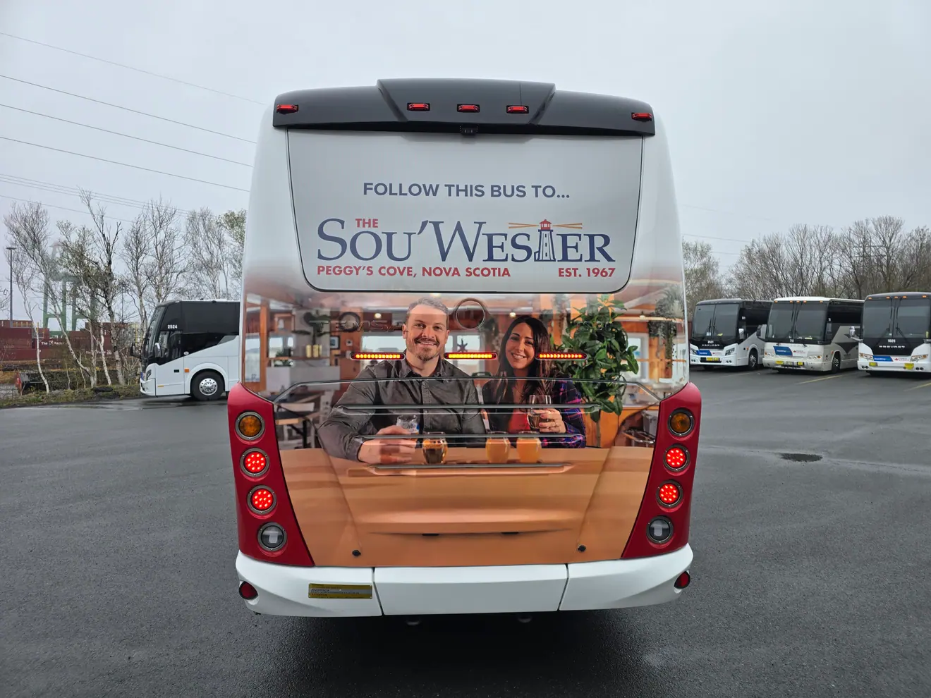 The Sou’Wester of Peggy’s Cove tour coach rear graphic