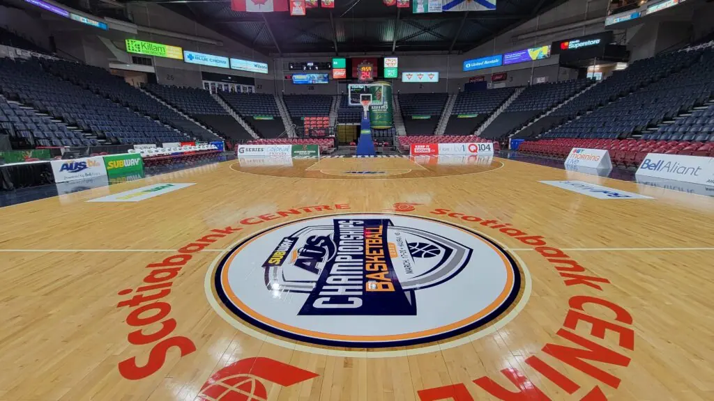 Scotiabank Centre basketball court floor graphics, Halifax