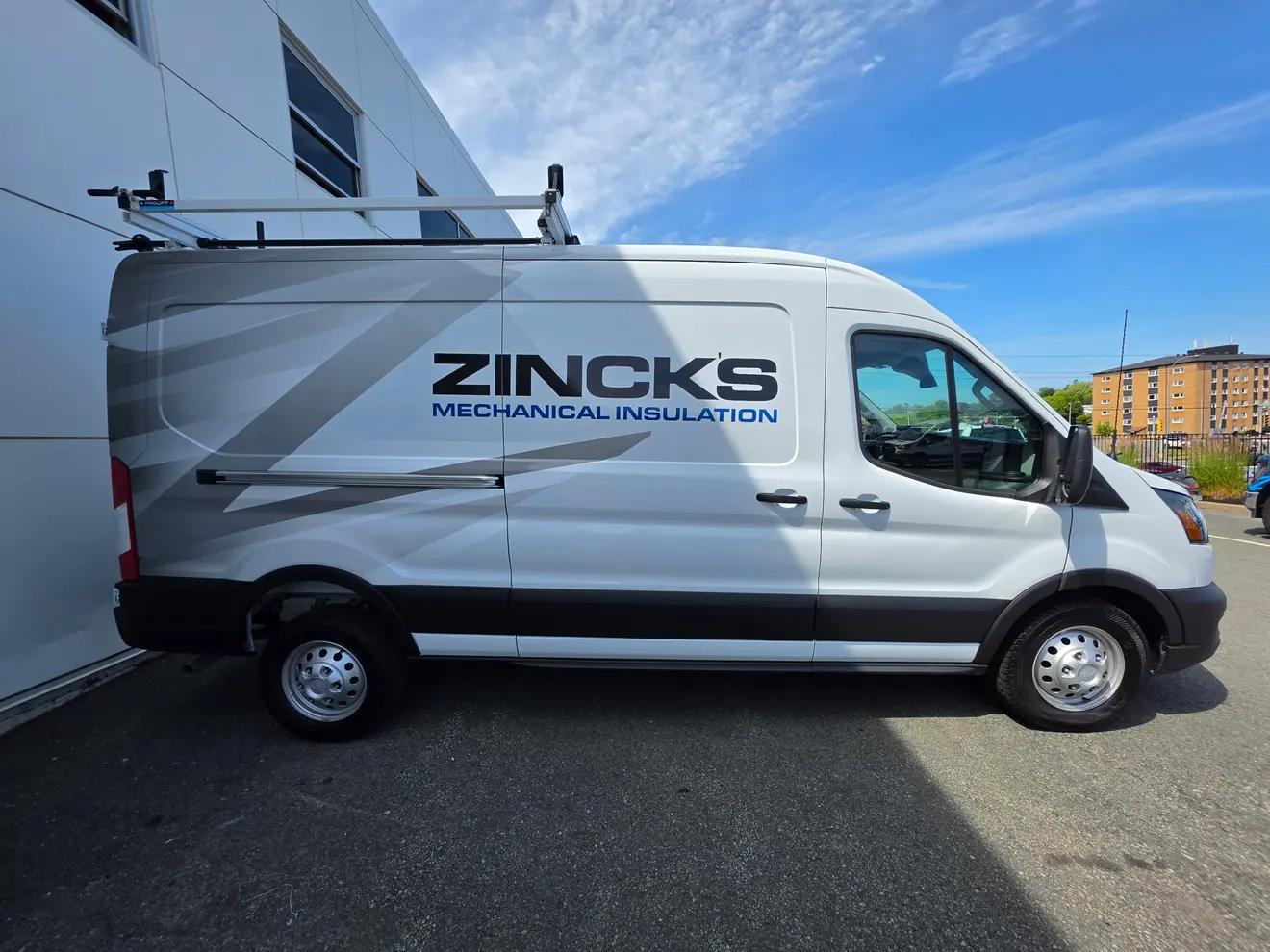 Zincks Mechanical Insulation partial wrap on a Ford Transit van